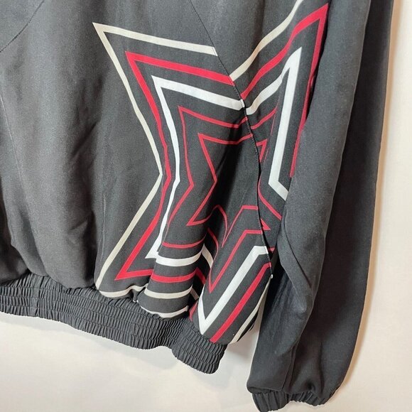 Goldsheep Womens Black Flash Star Windbreaker Jacket M 1/4 Zip Pullover Active - Picture 3 of 7